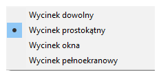 Lista trybów narzędzia wycinanie